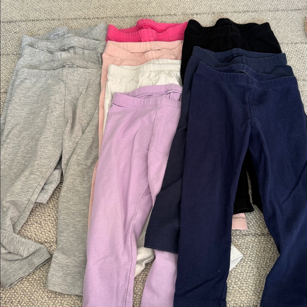 10 Pair Bundle of Girls 2T Leggings- Cat & Jack and Old Navy in multiple colors